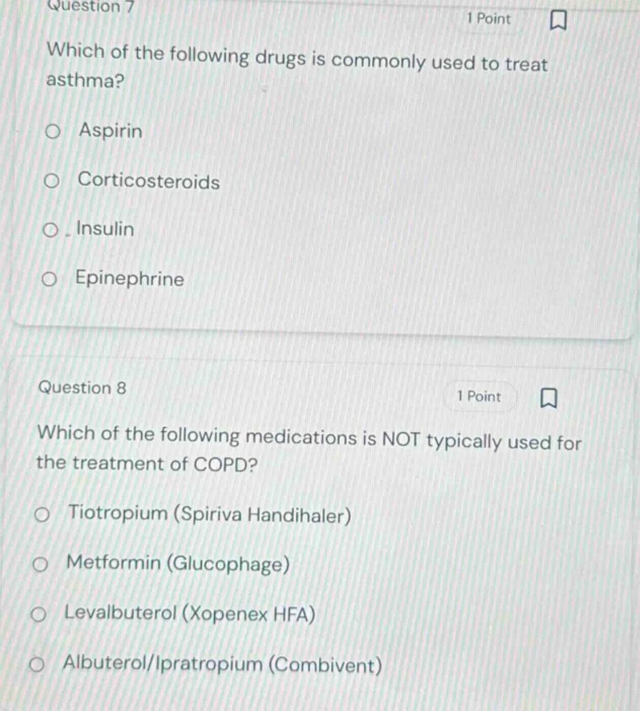 question 7 1 point which of the following drugs is commonly used to tre…