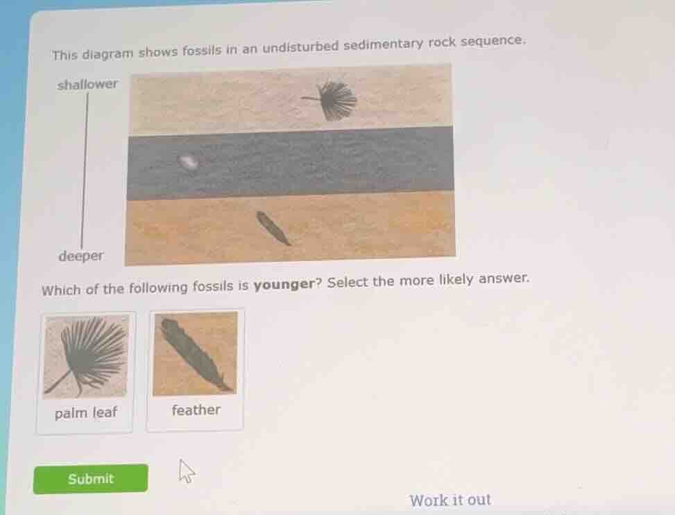 this diagram shows fossils in an undisturbed sedimentary rock sequence.…