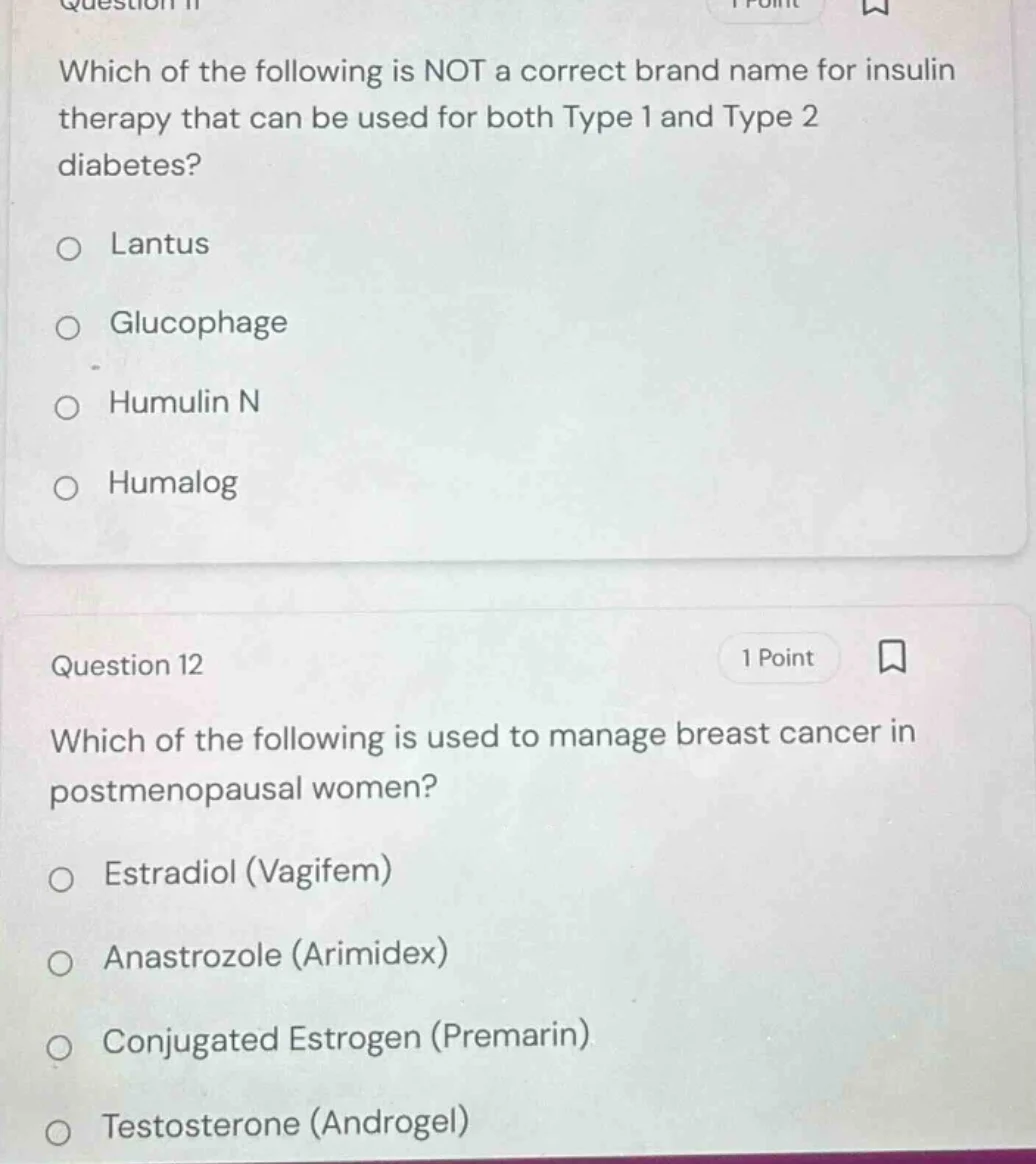 question 11 which of the following is not a correct brand name for insu…