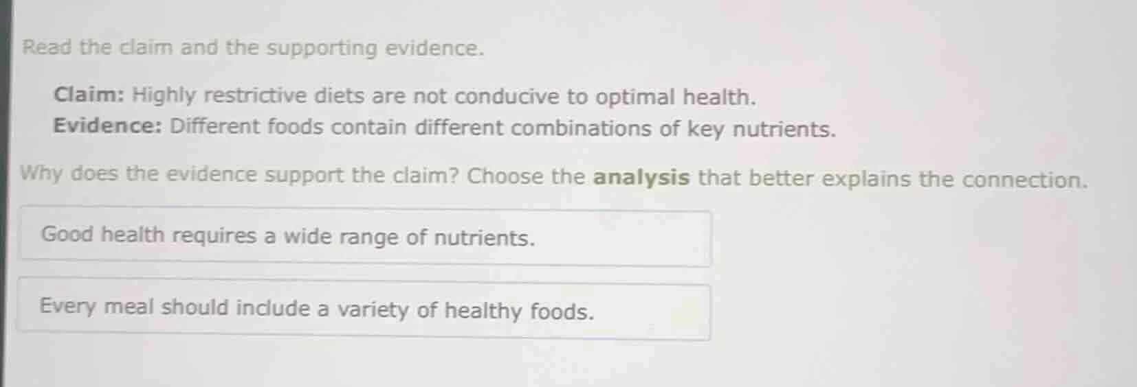 read the claim and the supporting evidence. claim: highly restrictive d…
