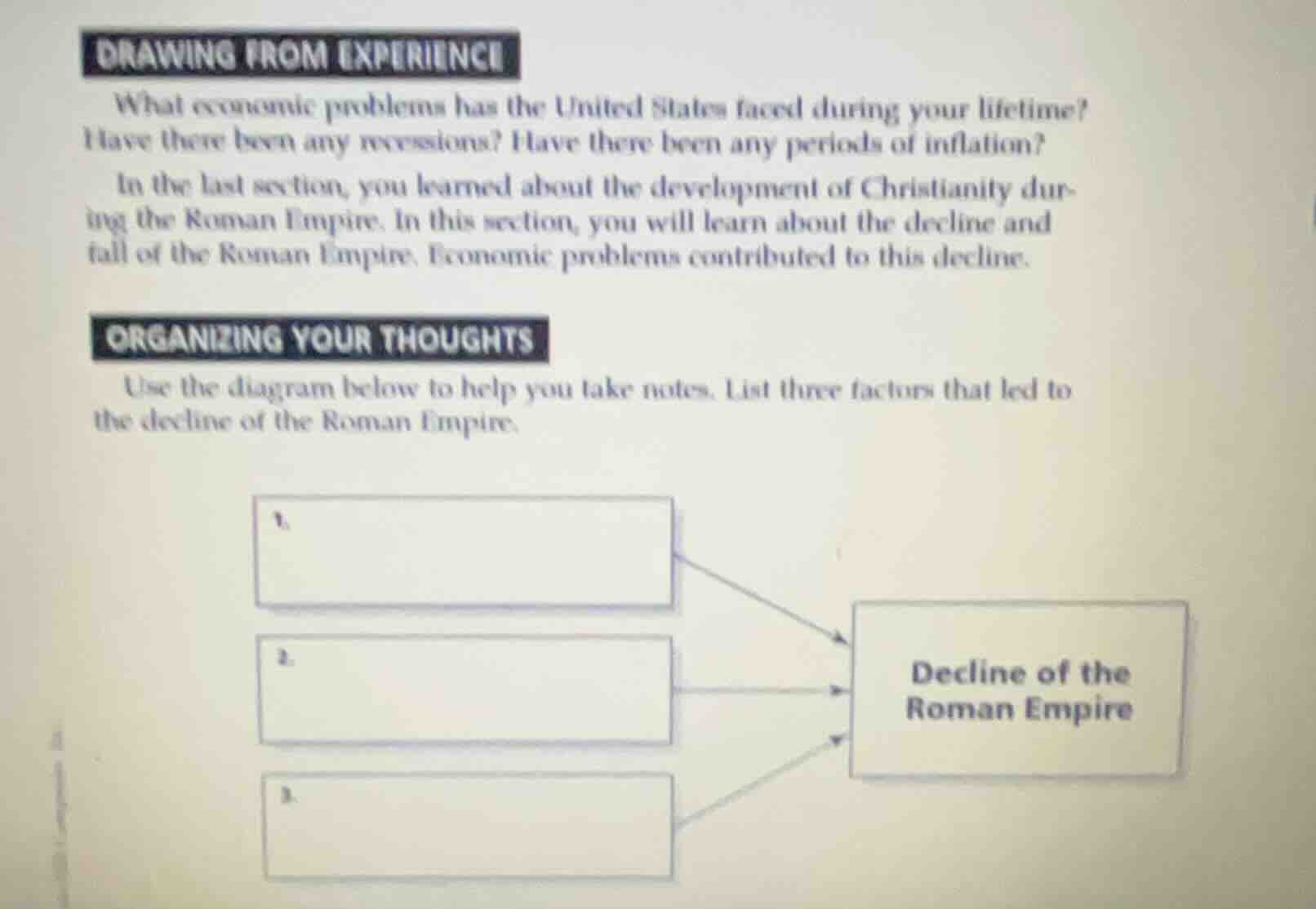 drawing from experience what economic problems has the united states fa…