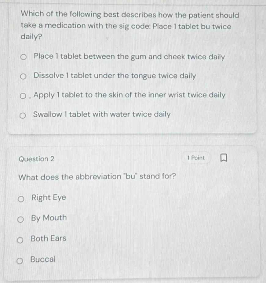 which of the following best describes how the patient should take a med…