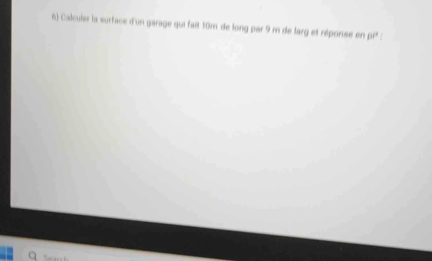 a) calculer la surface dun garage qui fait 10m de long par 9 m de larg …