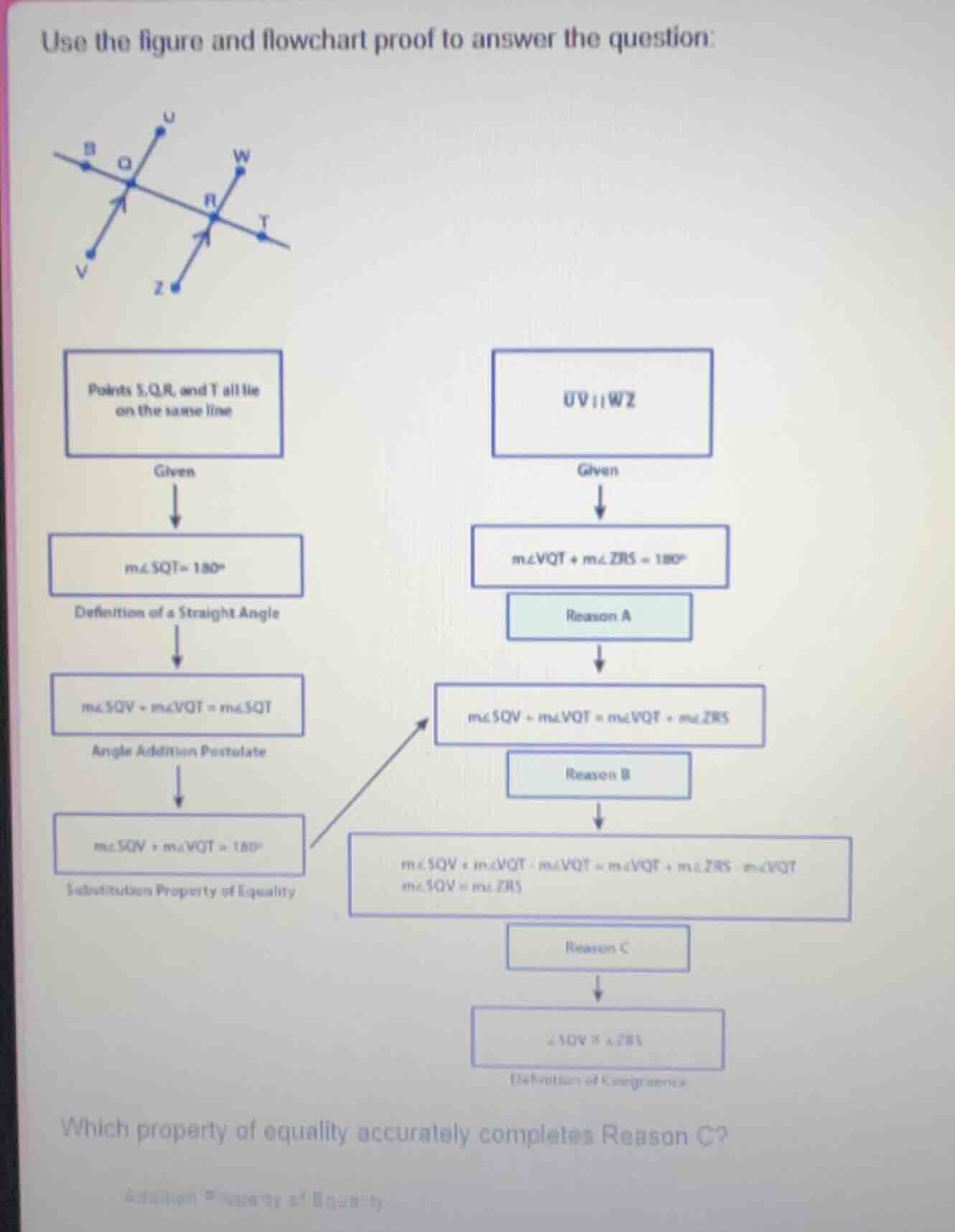 use the figure and flowchart proof to answer the question: points s, q,…