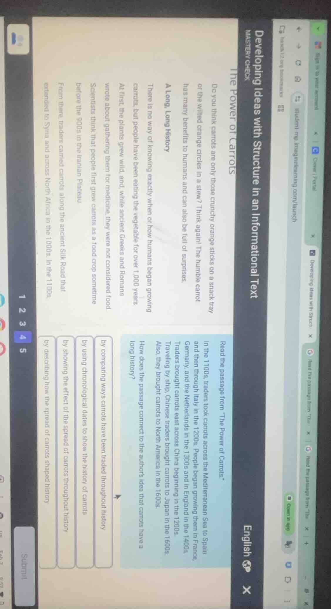 developing ideas with structure in an informational text mastery check …