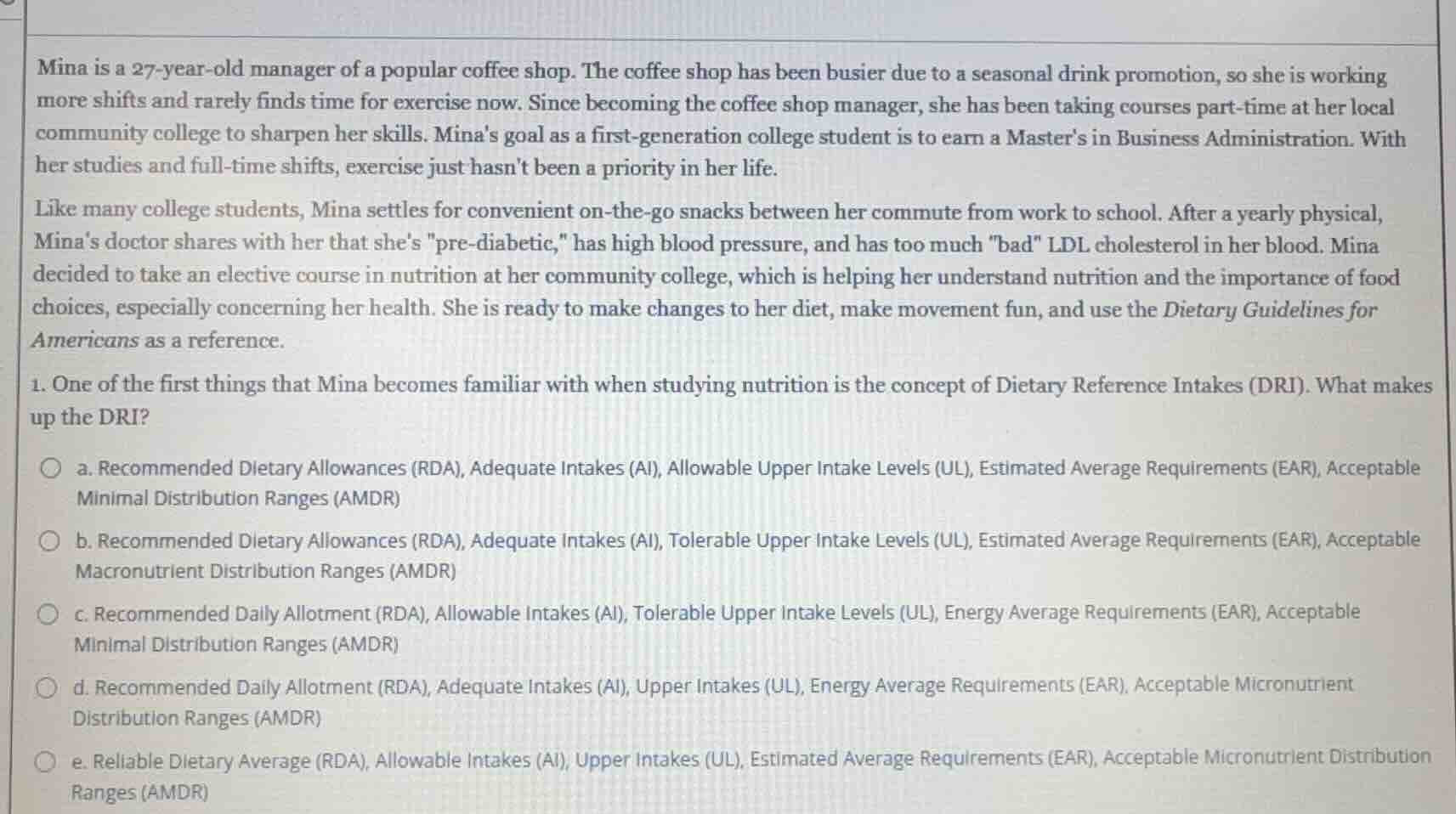 mina is a 27-year-old manager of a popular coffee shop. the coffee shop…