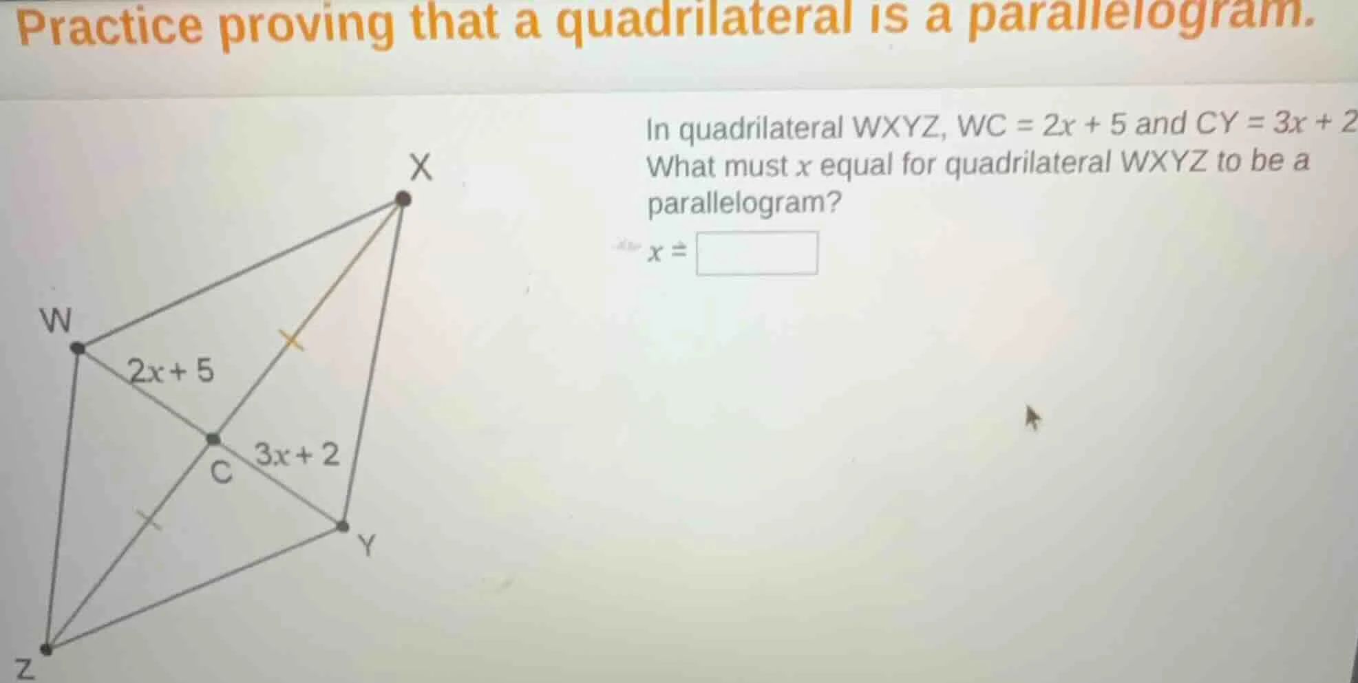 practice proving that a quadrilateral is a parallelogram. in quadrilate…