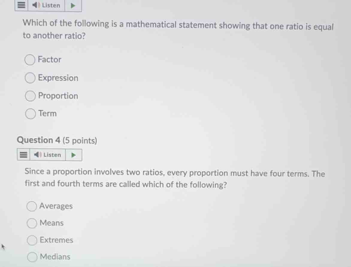 which of the following is a mathematical statement showing that one rat…