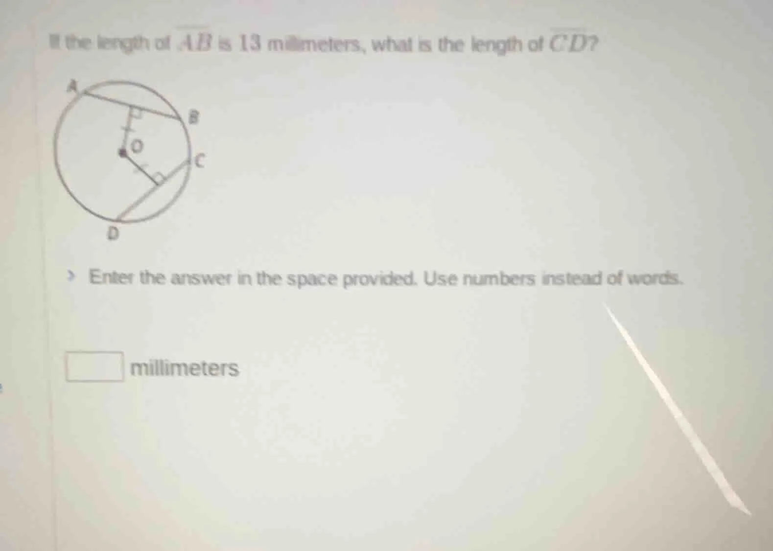 if the length of \\(\\overline{ab}\\) is 13 millimeters, what is the le…
