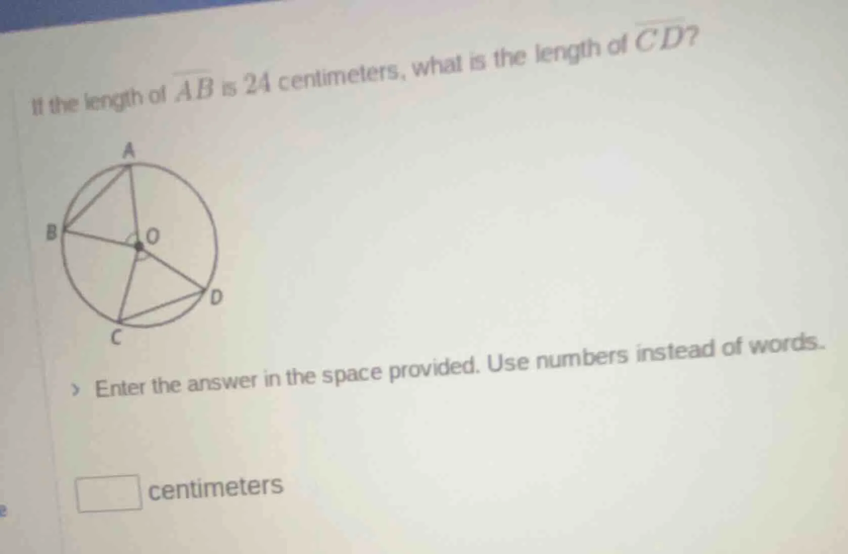 if the length of \\(\\overline{ab}\\) is 24 centimeters, what is the le…