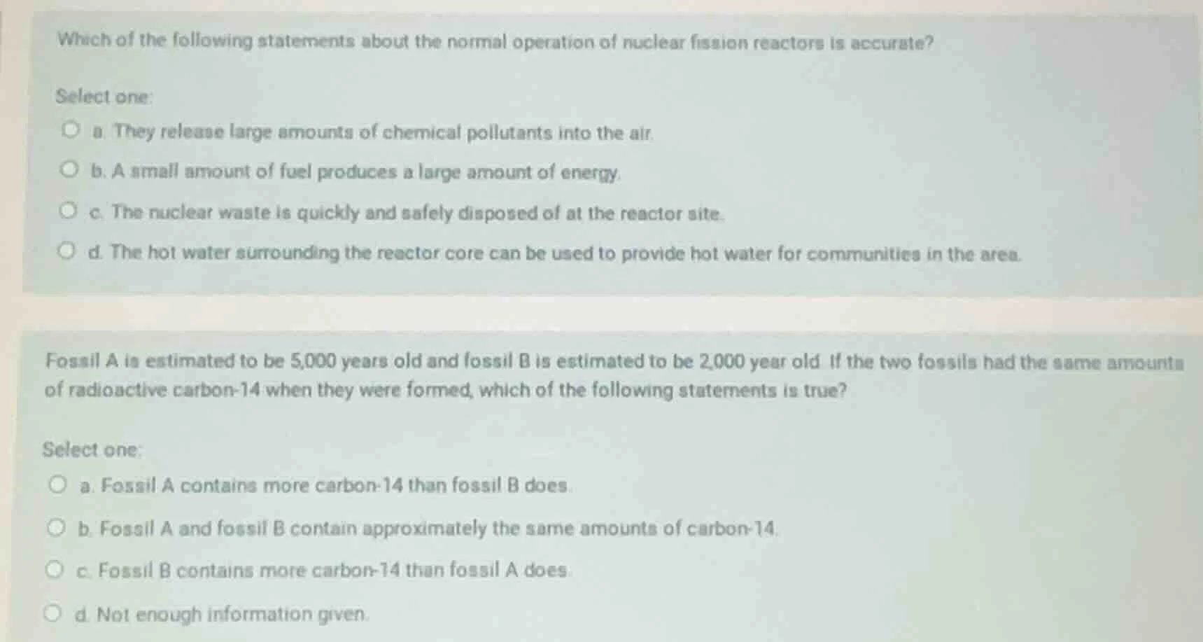 which of the following statements about the normal operation of nuclear…