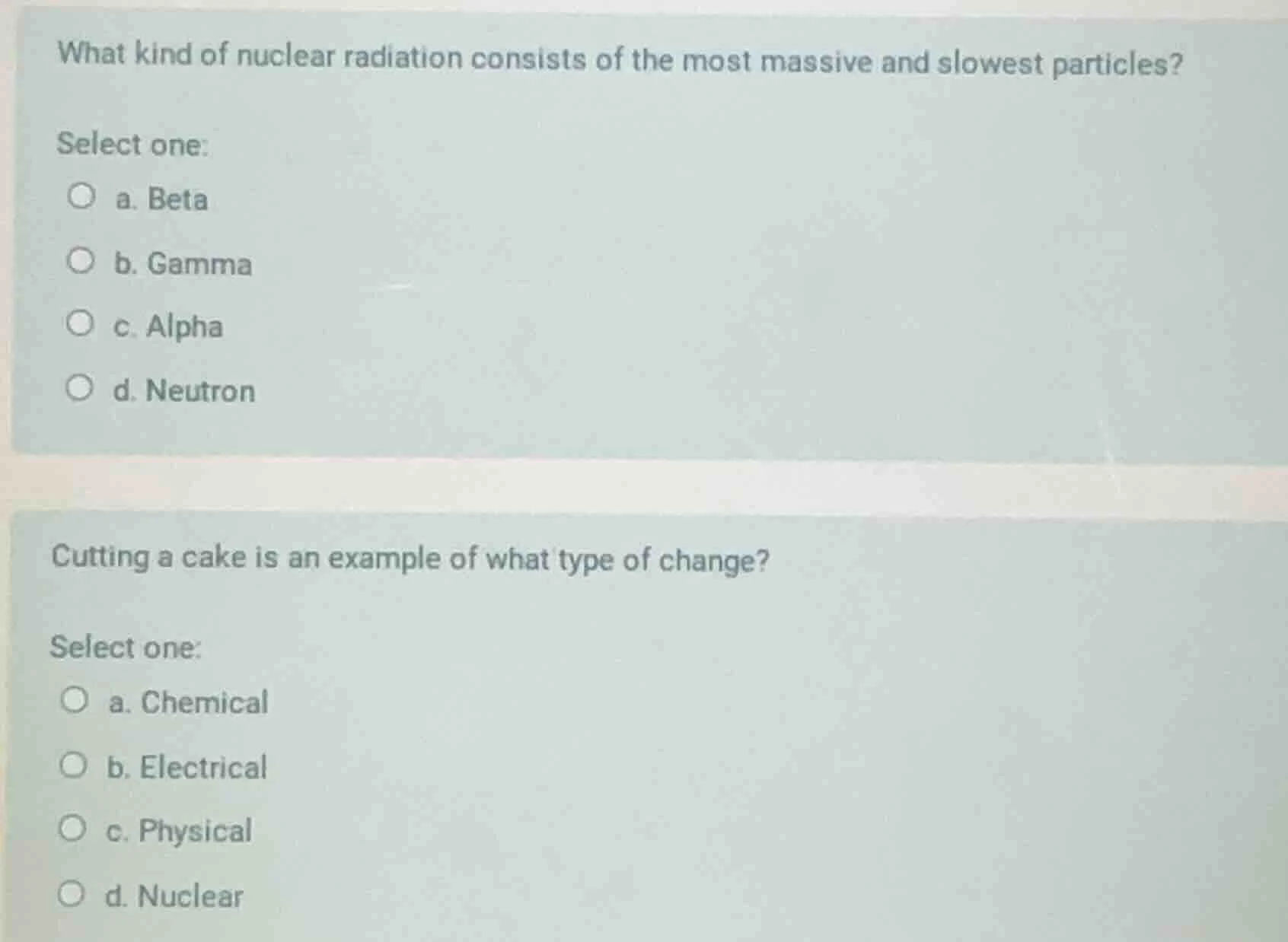 what kind of nuclear radiation consists of the most massive and slowest…