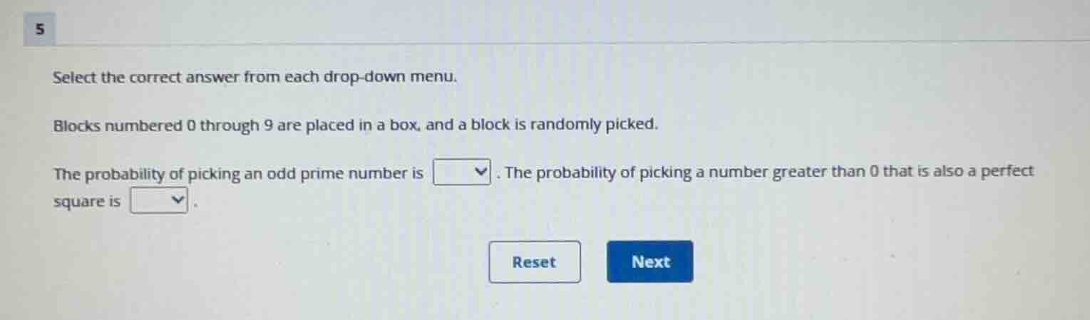select the correct answer from each drop-down menu. blocks numbered 0 t…