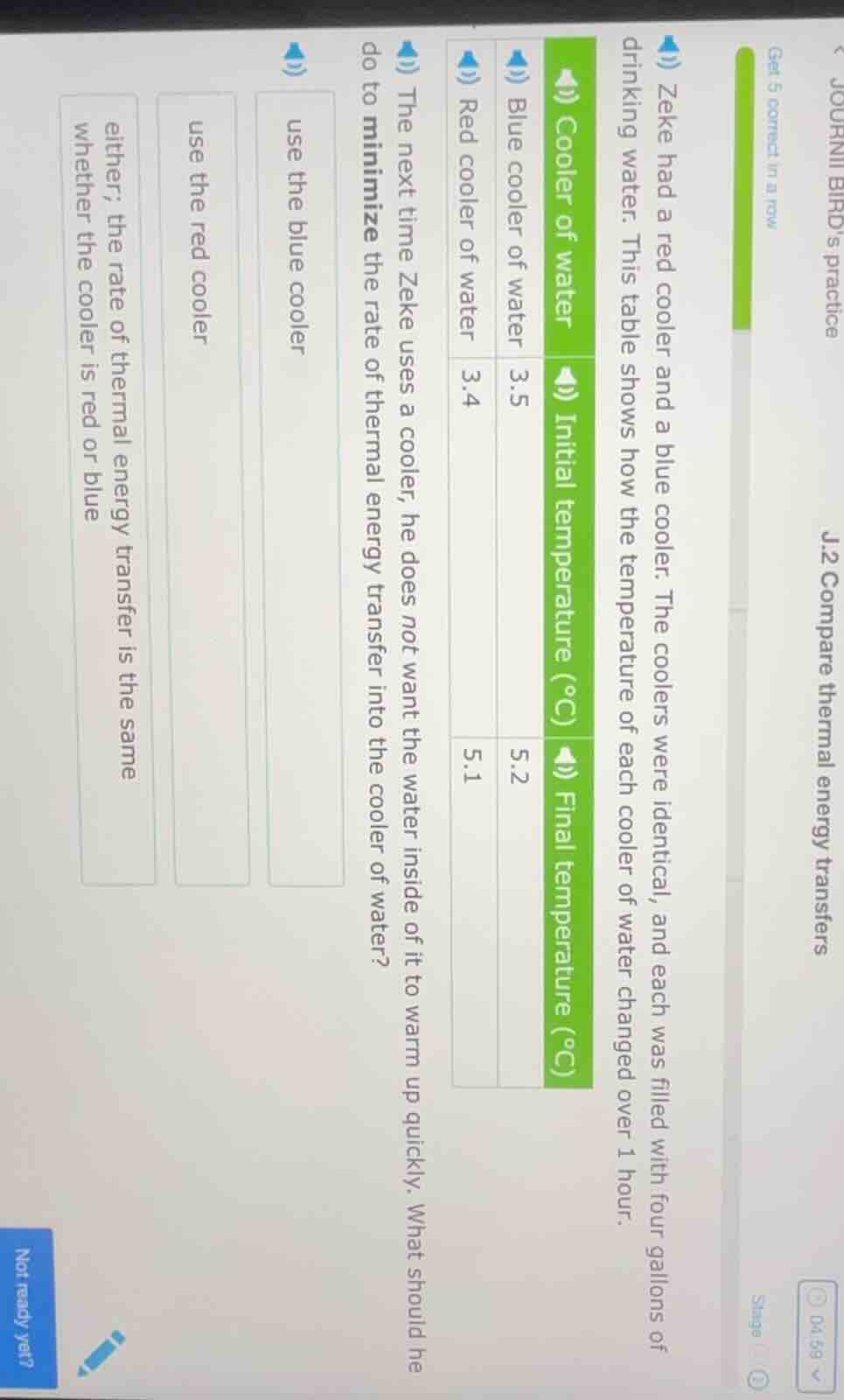 zeke had a red cooler and a blue cooler. the coolers were identical, an…