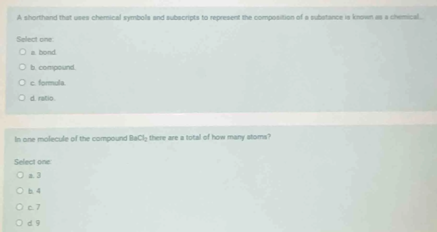 a shorthand that uses chemical symbols and subscripts to represent the …