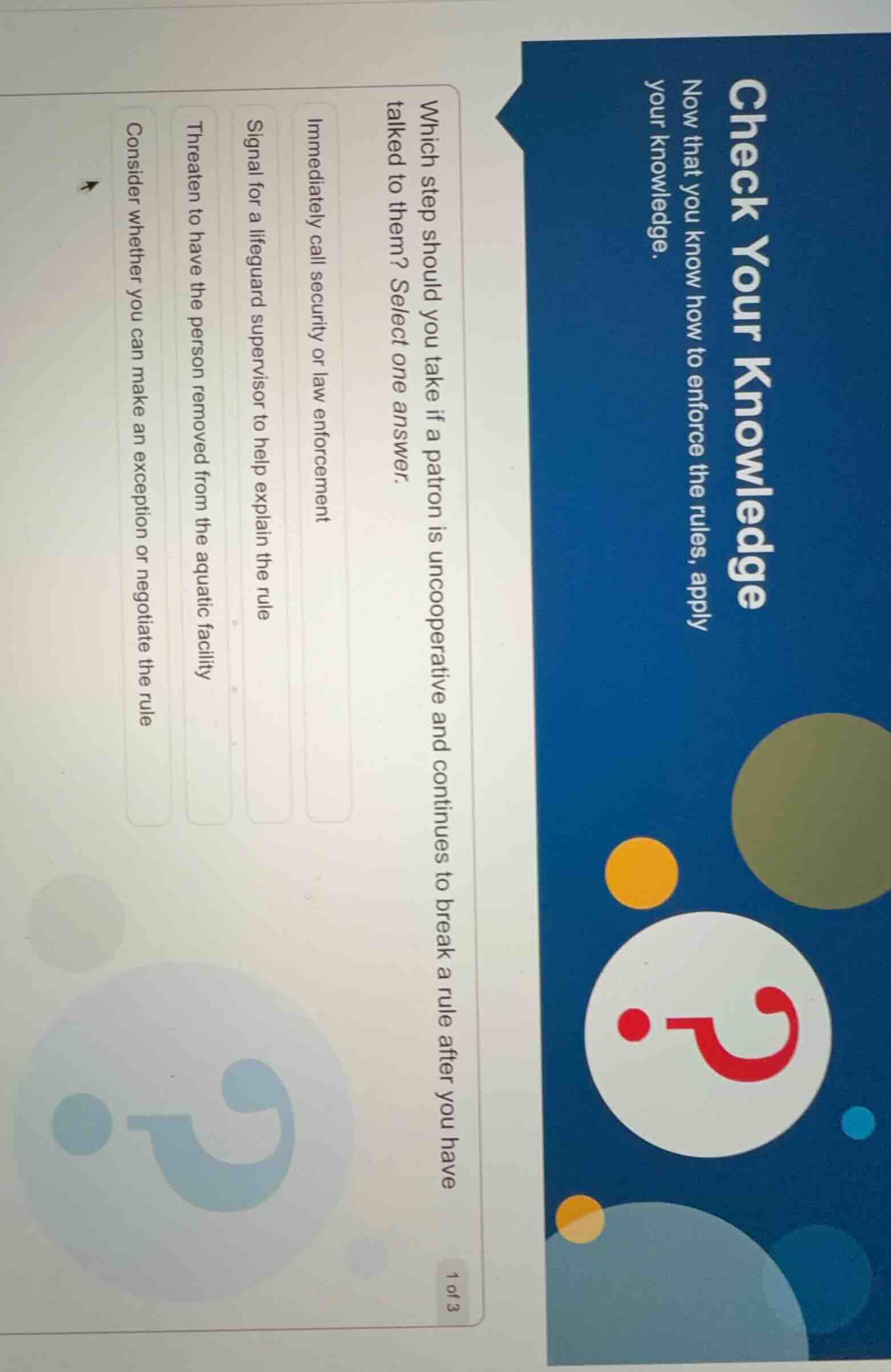 check your knowledge now that you know how to enforce the rules, apply …