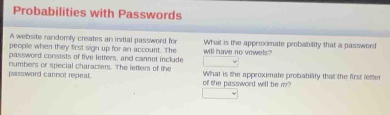 probabilities with passwords a website randomly creates an initial pass…