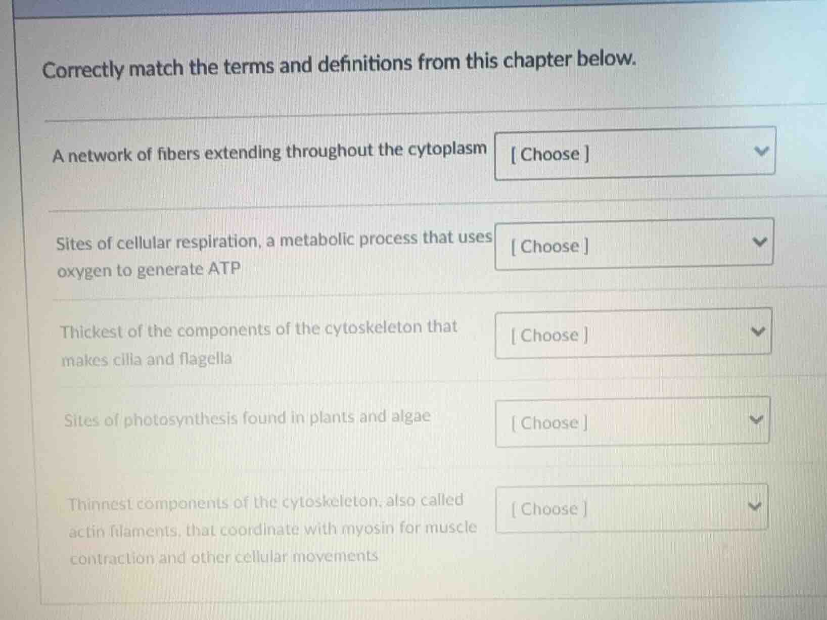correctly match the terms and definitions from this chapter below. a ne…