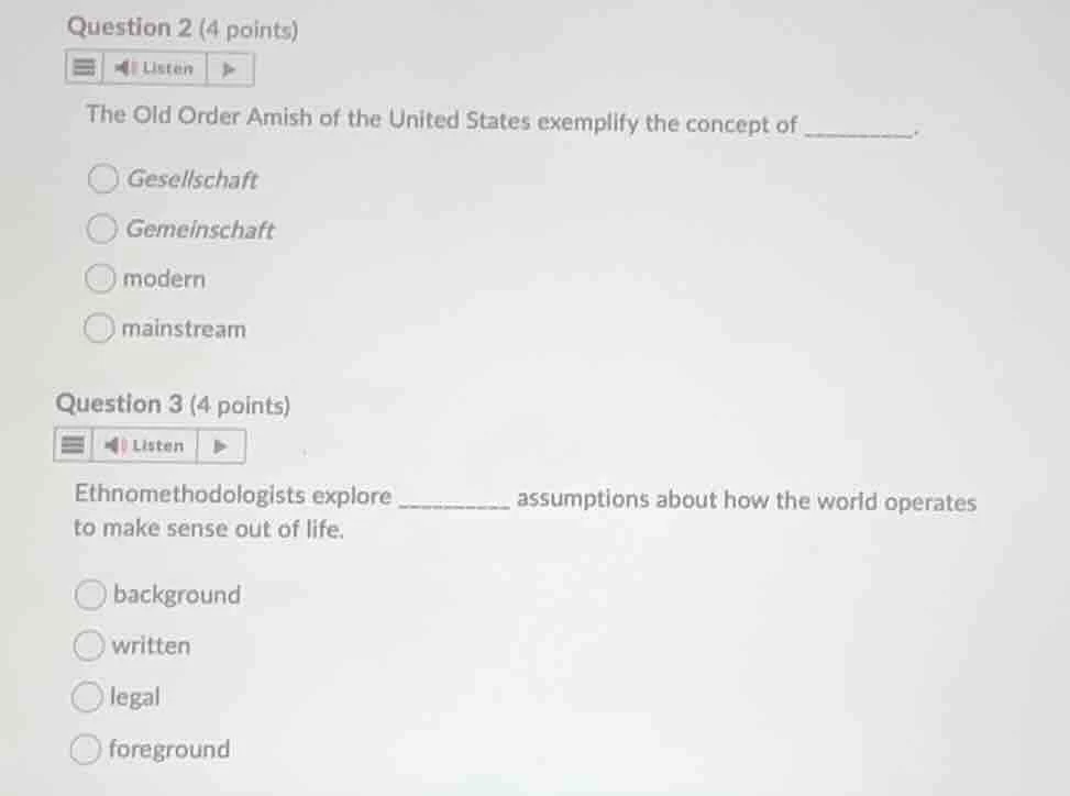 question 2 (4 points) listen the old order amish of the united states e…