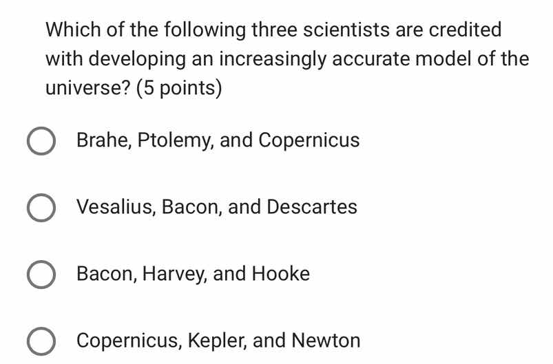 which of the following three scientists are credited with developing an…