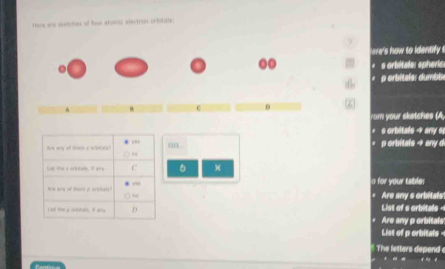 here are sketches of four atomic electron orbitals: a b c d are any of …