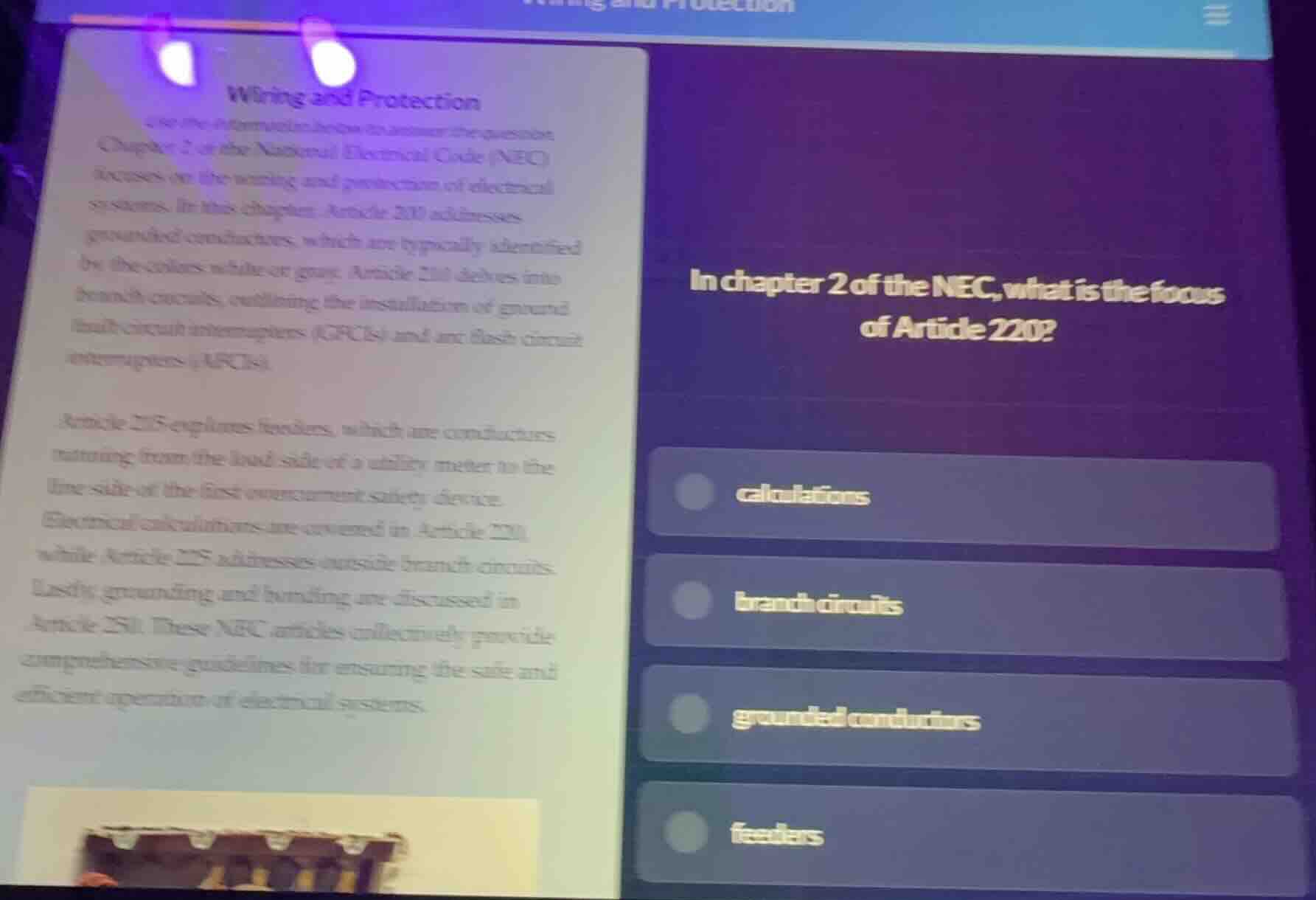 wiring and protection use the information below to answer the question …