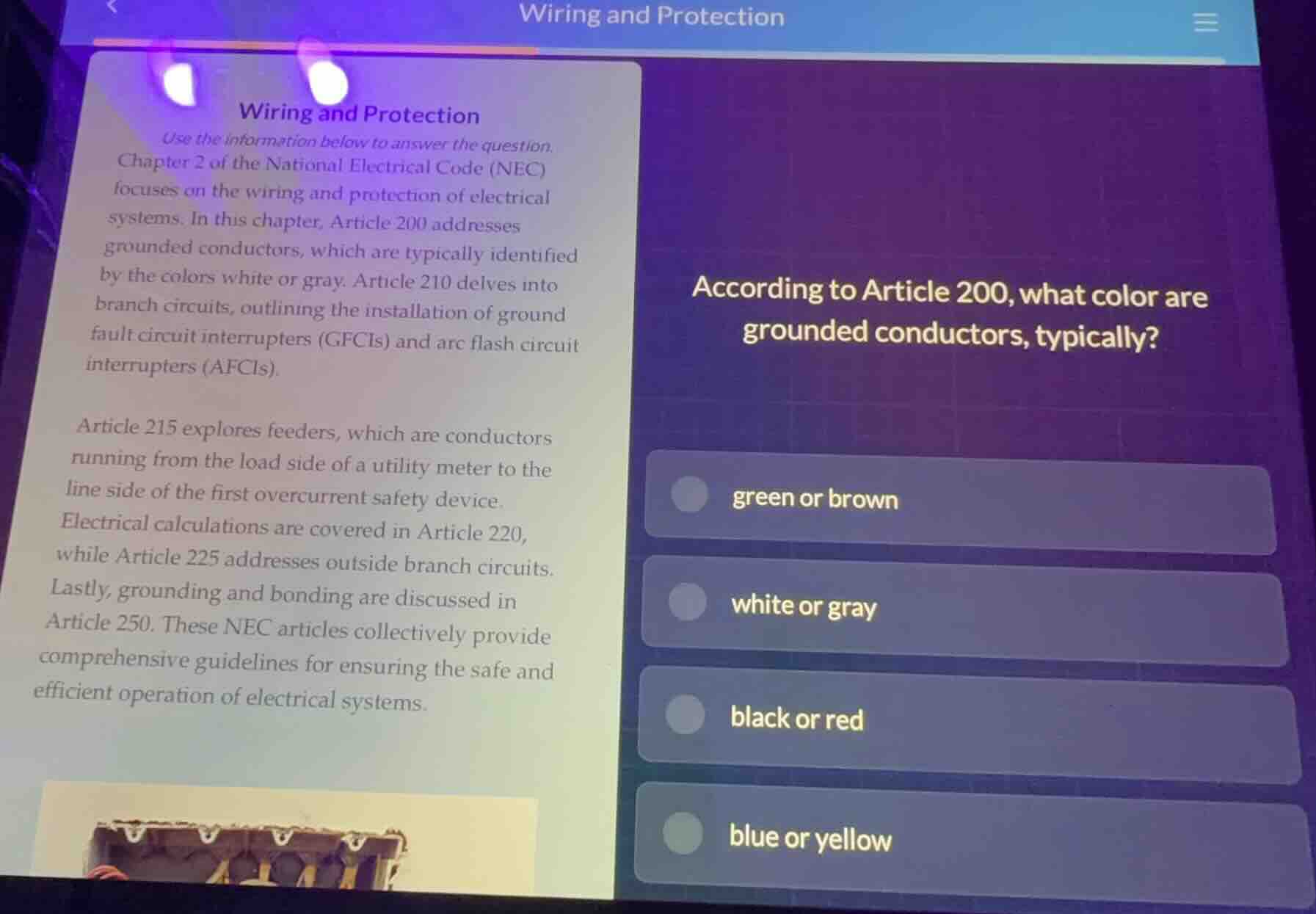 wiring and protection use the information below to answer the question.…