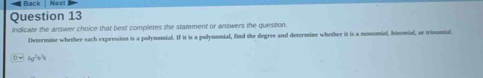 question 13 indicate the answer choice that best completes the statemen…