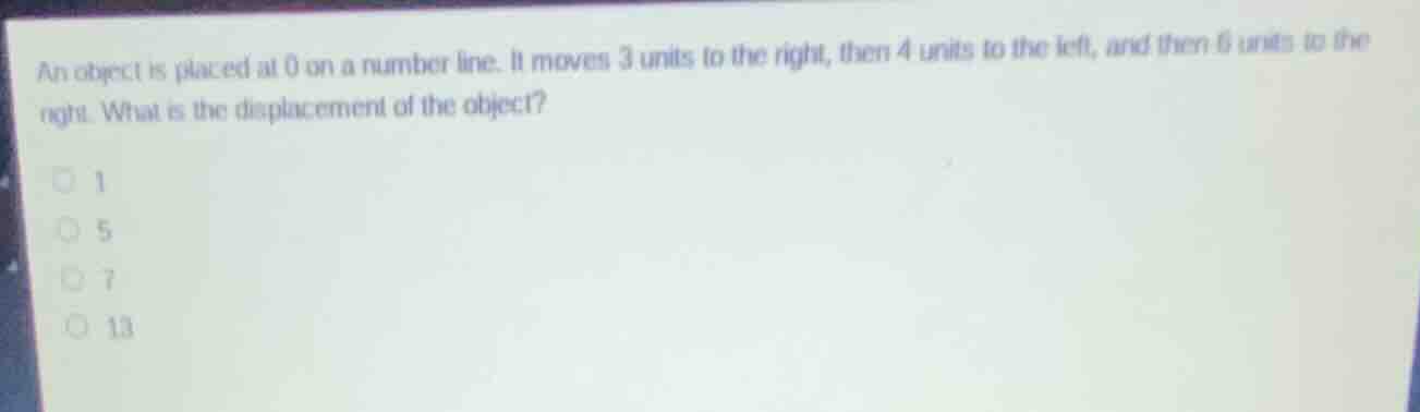 an object is placed at 0 on a number line. it moves 3 units to the righ…