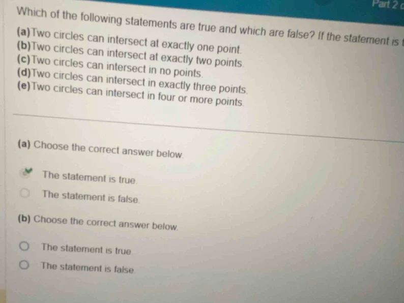 which of the following statements are true and which are false? if the …