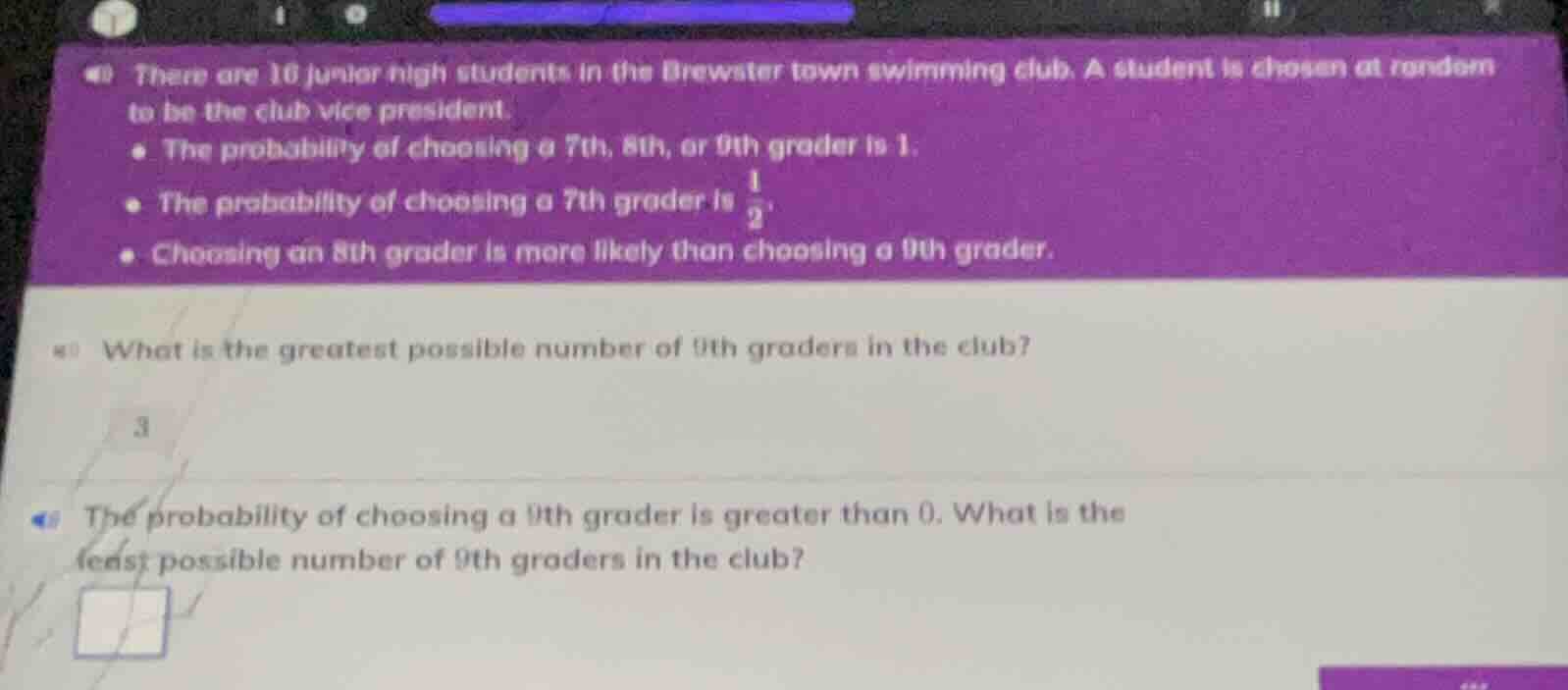 there are 16 junior high students in the brewster town swimming club. a…