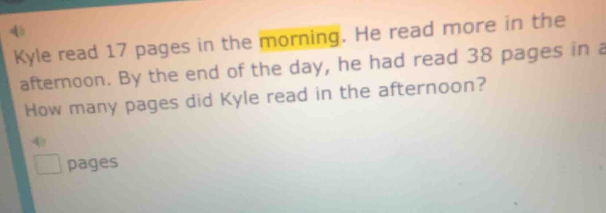 kyle read 17 pages in the morning. he read more in the afternoon. by th…