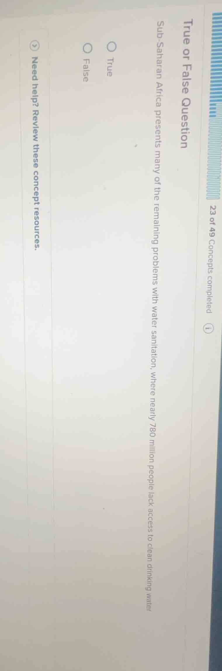 true or false question sub - saharan africa presents many of the remain…