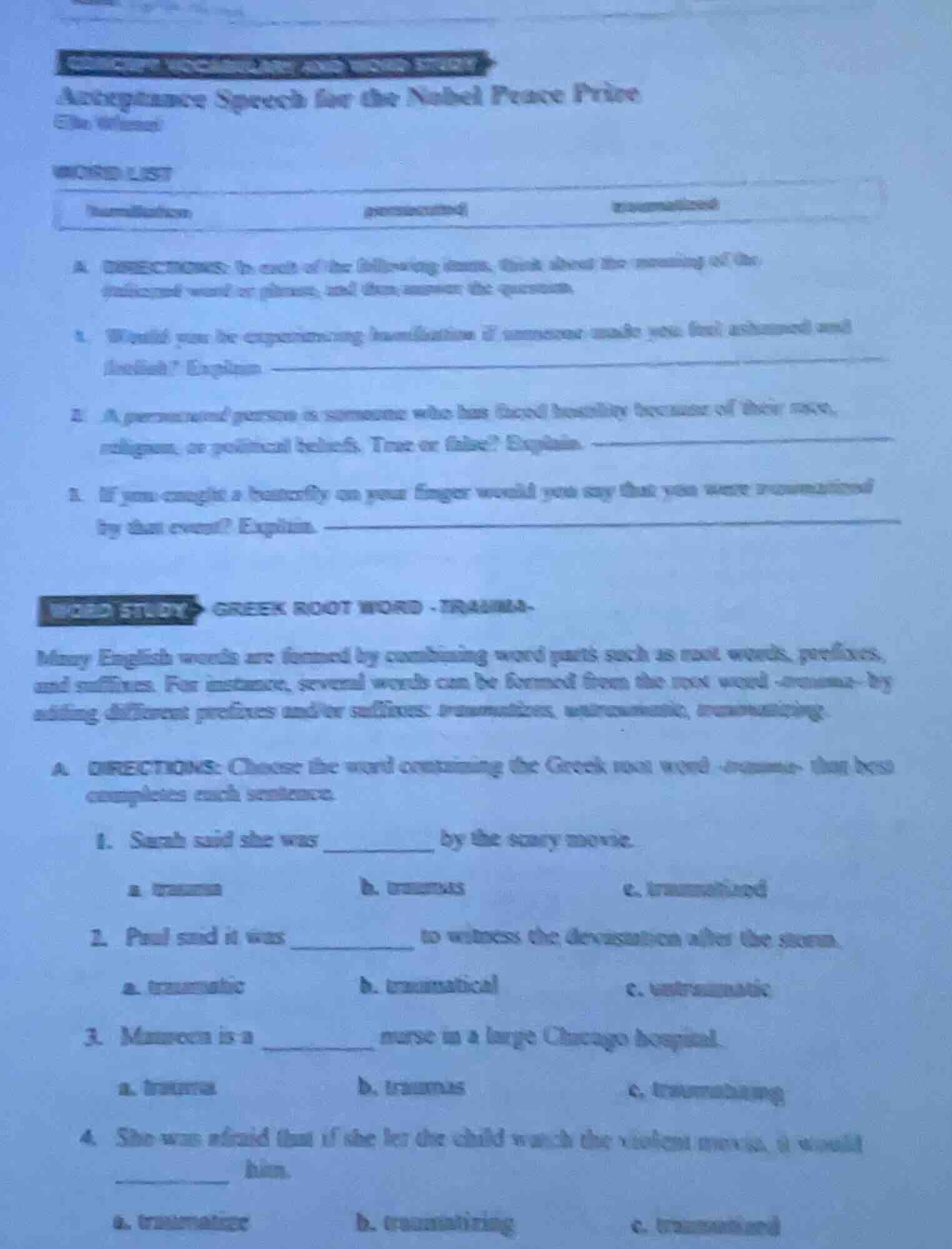 concept vocabulary and word study acceptance speech for the nobel peace…