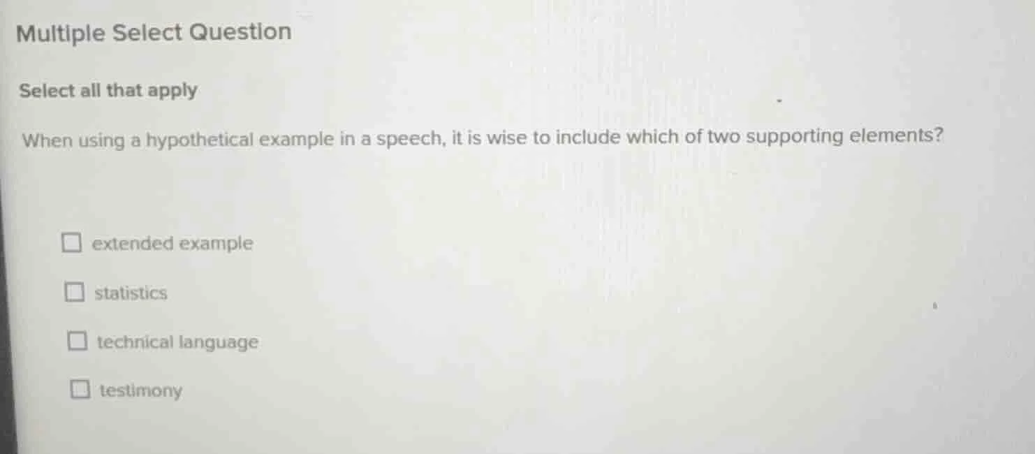 multiple select question select all that apply when using a hypothetica…