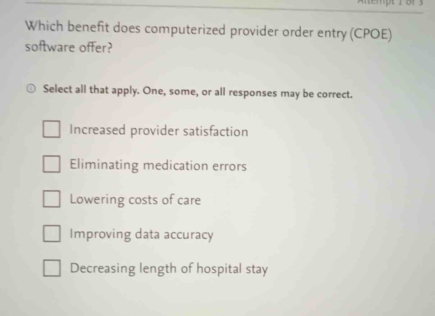 which benefit does computerized provider order entry (cpoe) software of…