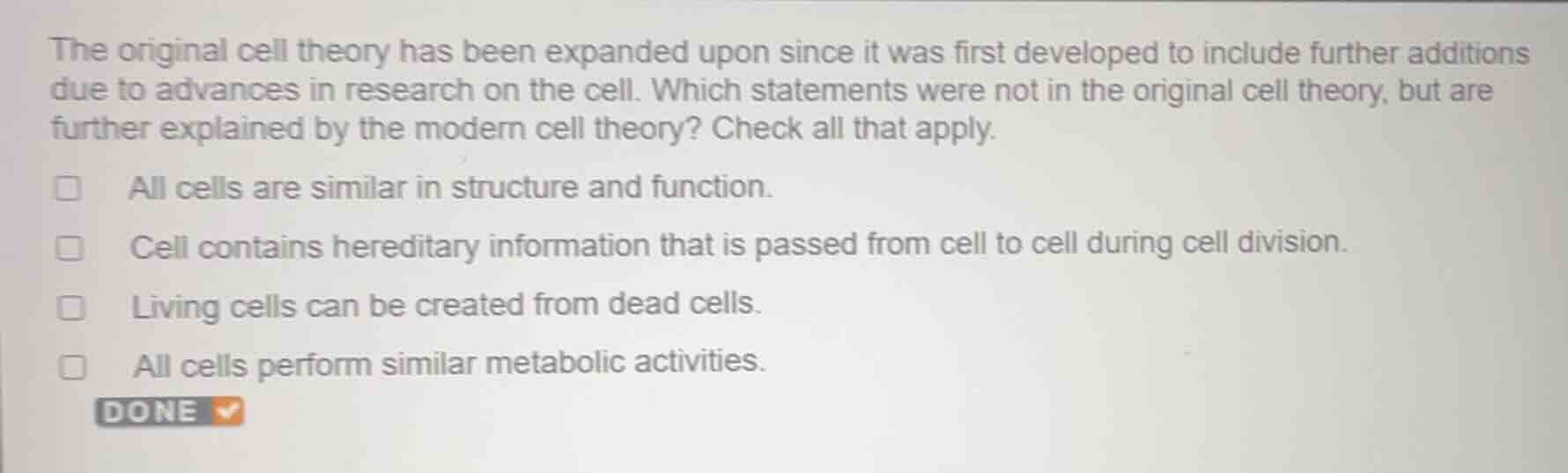 the original cell theory has been expanded upon since it was first deve…
