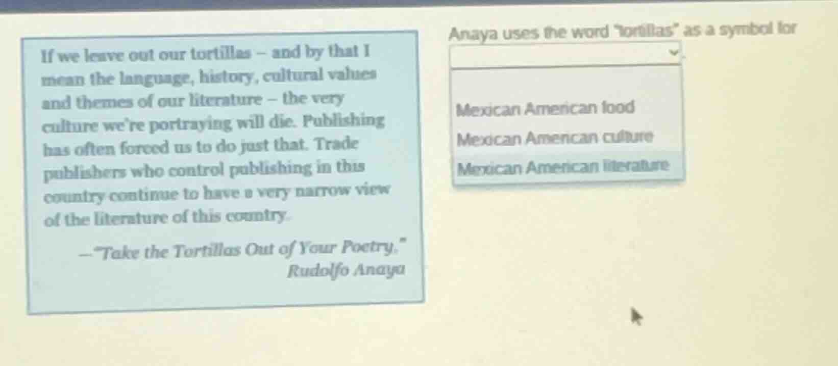 if we leave out our tortillas – and by that i mean the language, histor…