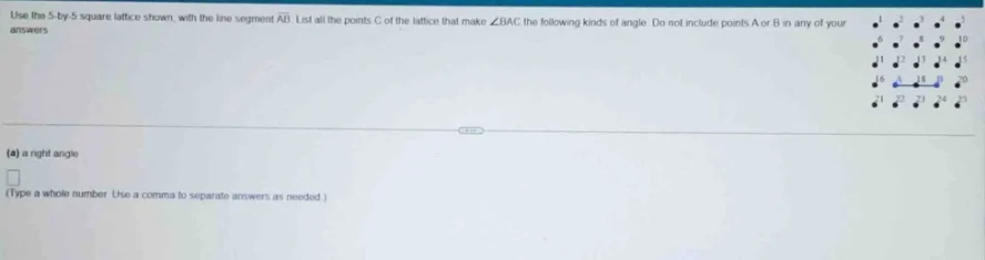 use the 5 - by - 5 square lattice shown, with the line segment (overlin…