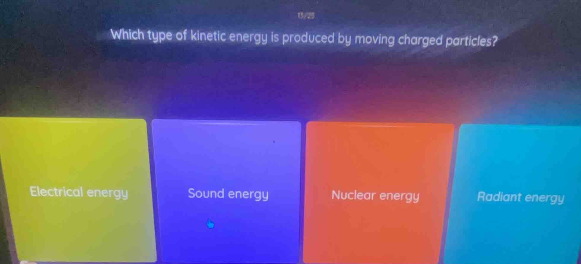which type of kinetic energy is produced by moving charged particles? e…