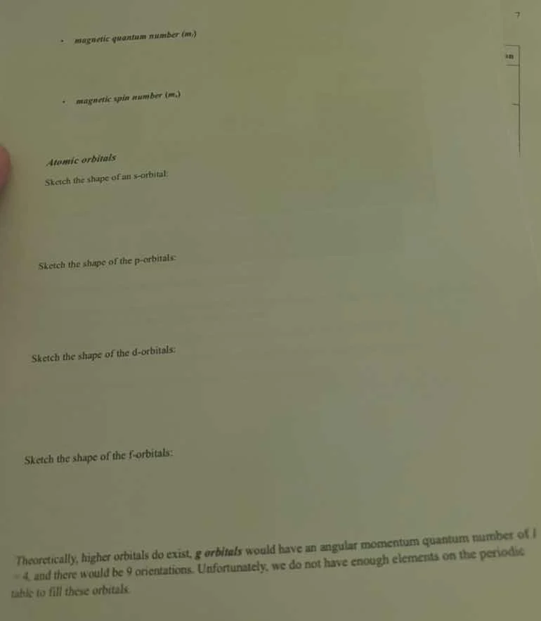 - magnetic quantum number (m) - magnetic spin number (mₛ) atomic orbita…