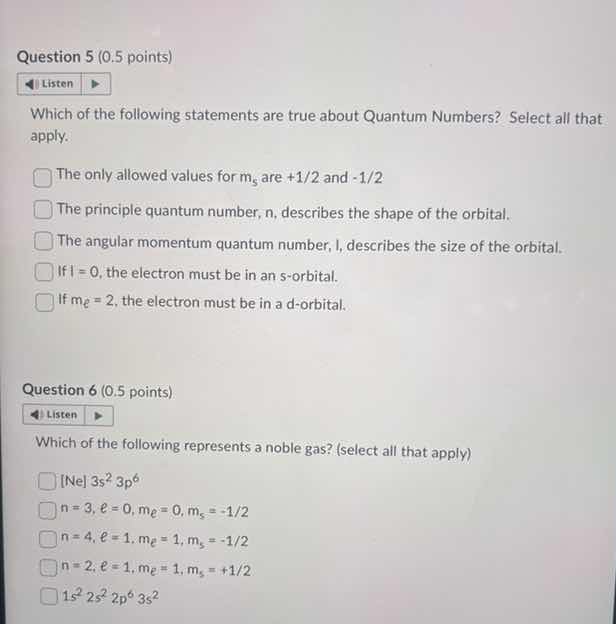 question 5 (0.5 points) listen which of the following statements are tr…