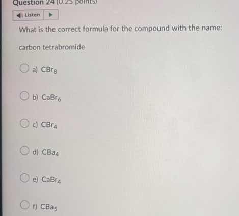 question 24 (0.25 points) listen what is the correct formula for the co…