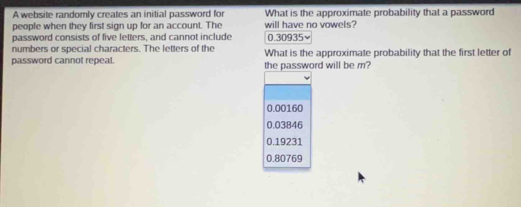a website randomly creates an initial password for people when they fir…