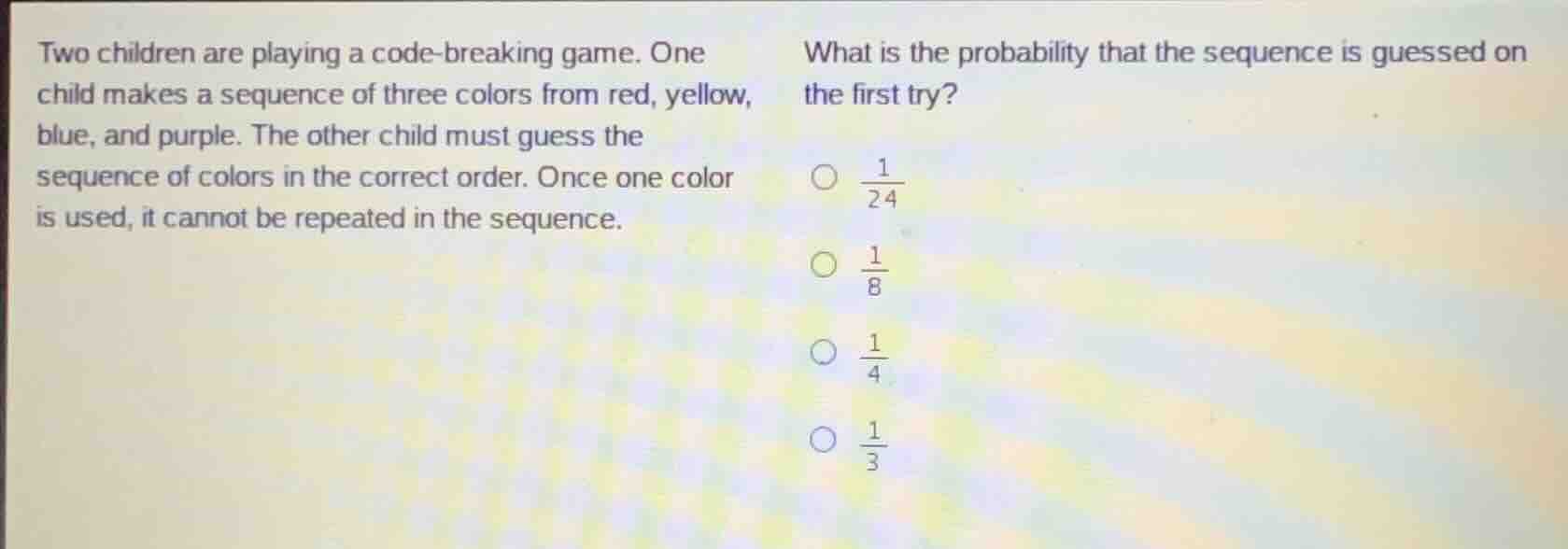 two children are playing a code - breaking game. one child makes a sequ…