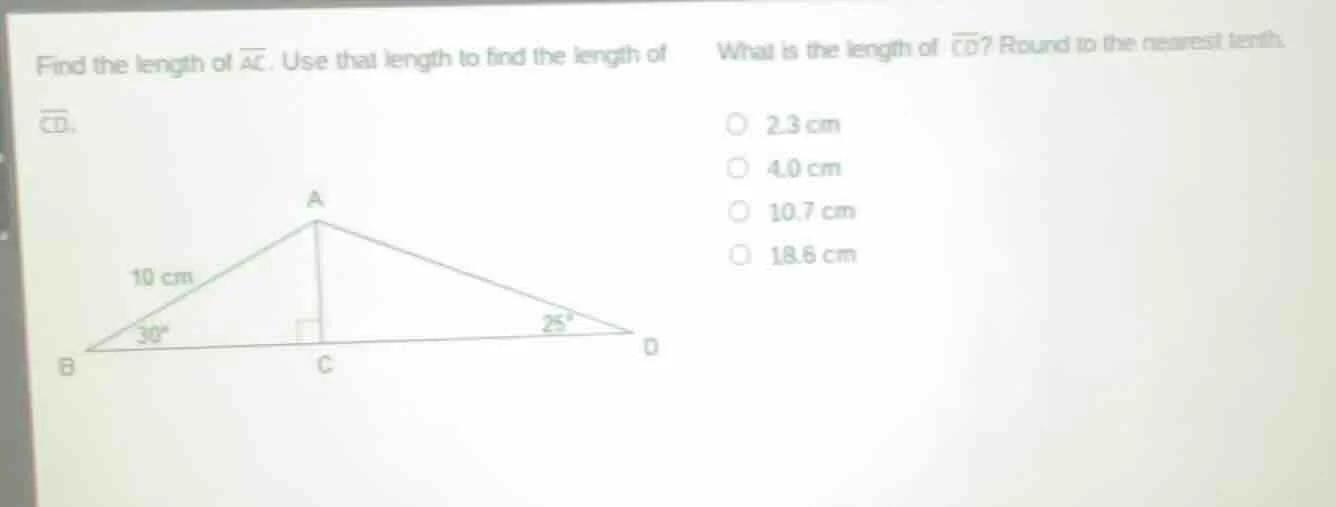 find the length of $overline{ac}$. use that length to find the length o…