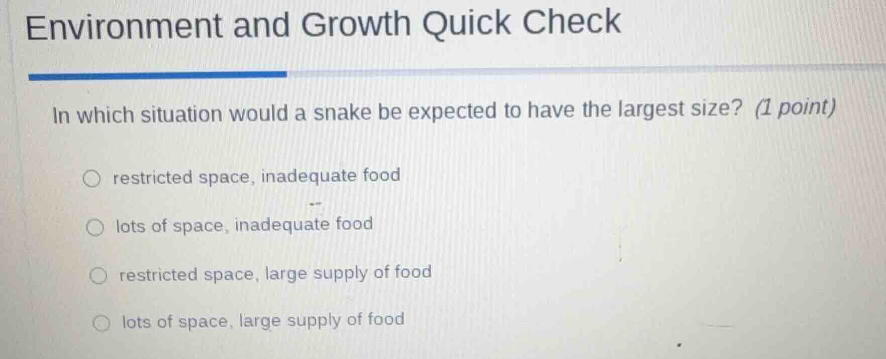 environment and growth quick check in which situation would a snake be …