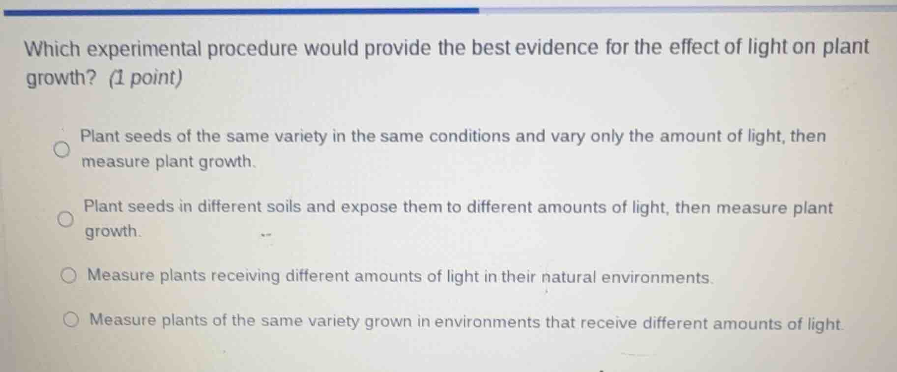 which experimental procedure would provide the best evidence for the ef…
