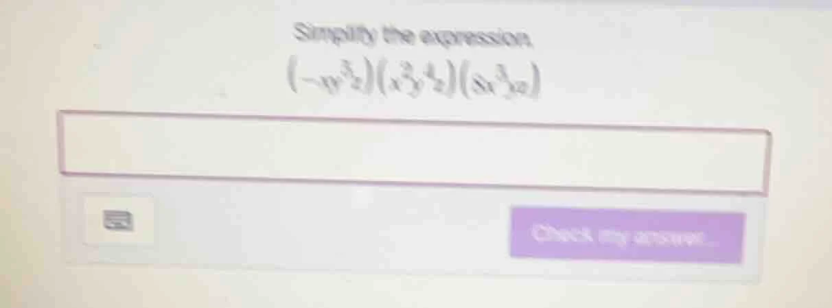 simplify the expression. \\((-xy^{3}z)(x^{3}y^{4}z)(8x^{3}yz)\\)