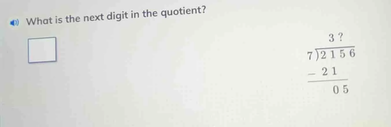 what is the next digit in the quotient? \\overline{\\begin{array}{r}3? …